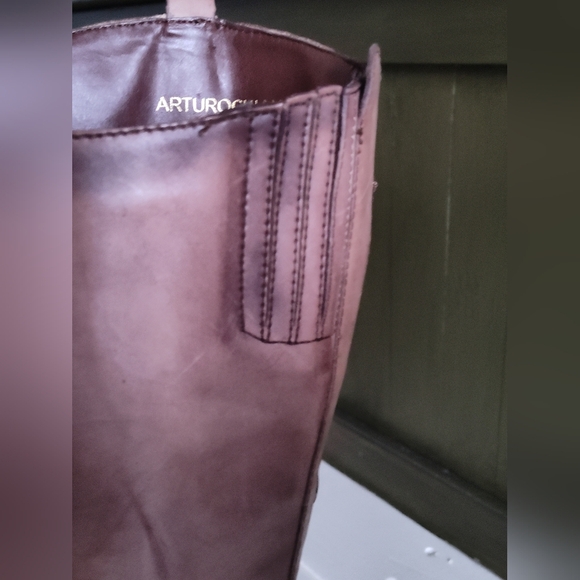 Arturochiang Women's Brown Tan Taupe Tall Riding Knee High Boots | Size 10 - Picture 9 of 11